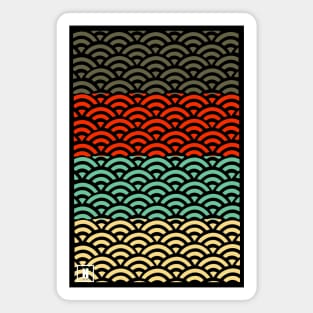 Retro Japanese Clouds Pattern RE:COLOR 06 Magnet